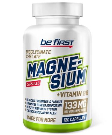 Be First Magnesium + vitamin B6 HEALAT BISGLICINATE 665 mg 120 capsules - Buy Online on GoSupps.com