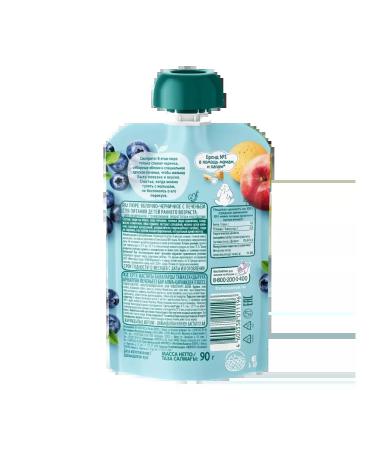 Frutonyanya Puree from apples and blueberries with cookies 90 g 6 pcs - Buy Online on GoSupps.com