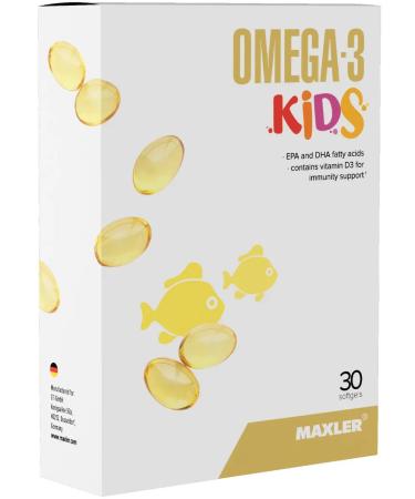 maxler Omega 3 260 mg with vitamin D3 for children Omega-3 Kids 30 caps - Buy Online on GoSupps.com