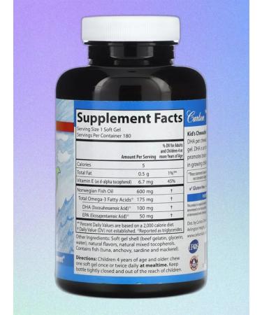 Carlson Omega-3 orange 180 soft tablets - Buy Online on GoSupps.com