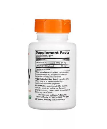 Doctor's Best NMN with coenzym Q10 60 plant capsules - Buy Online on GoSupps.com