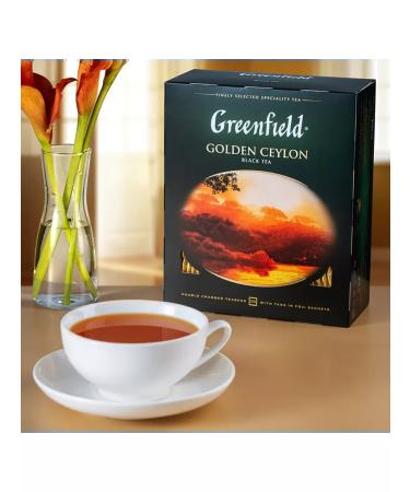 Greenfield Black tea Golden Ceylon 100 packages - Buy Online on GoSupps.com