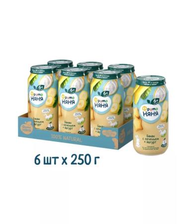 Frutonyanya Puree from bananas with yogurt and cookies 250 6 pcs