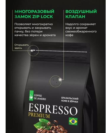 DE JANEIRO Coffee in grains 200 g 100% Arabica Brazil Sul de Minas - Buy Online on GoSupps.com
