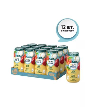 Frutonyanya Puree apple-peach-piercing mesh with sugar 250g * 12 pcs