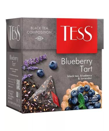 TESS Black tea in pyramids Blueberry Tart 4pcs. Blueberry tart - Buy Online on GoSupps.com