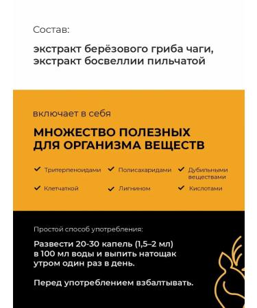 Nano Bio Project Dietary supplies to food "Cell juice of chaga with boswellia" 150 ml - Buy Online on GoSupps.com