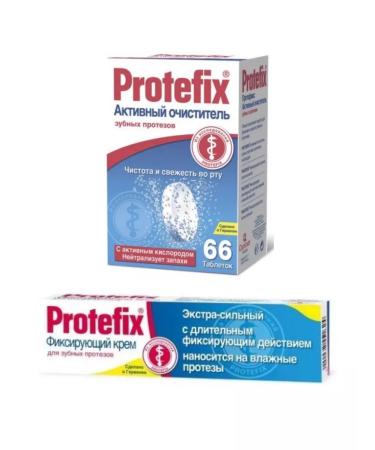 PROTEFIX Set for dentures Cleaner 66 Tab+Cream Fixir 24gr