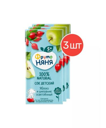 Frutonyanya Juice from apples and rose hips from 5 months 0.2 l 3 pcs