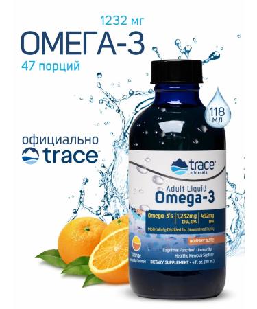 Trace Minerals Omega 3 liquid 47 servings 118 ml