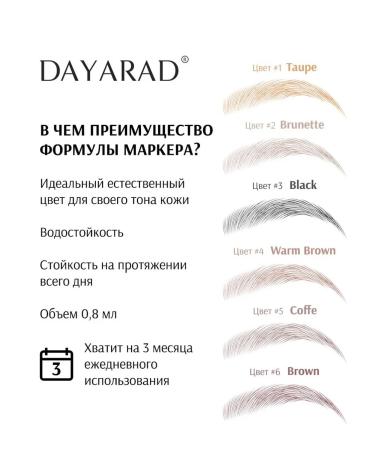 DAYARAD Persistent ultra -thin lainer for eyebrows coffee - Buy Online on GoSupps.com