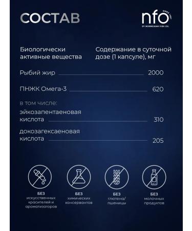 Norwegian Fish Oil NFO Omega-3 Fort 620 mg 60 capsules - Buy Online on GoSupps.com