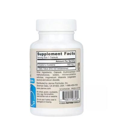 Jarrow Formulas NAC N-accelene L-cysteine 500 mg - Buy Online on GoSupps.com