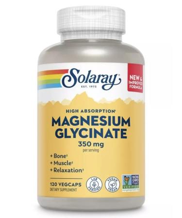 Solaray Magnesium glycinate 350 mg Magnesium Glycinate 120 - Buy Online on GoSupps.com