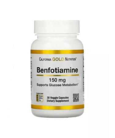 California Gold Nutrition Benfotiamine (vitamin B1) 150 mg 30 capsules