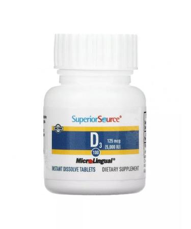 Superior Source Vitamin D3 5000 IM 100 micro -linflower tablets - Buy Online on GoSupps.com
