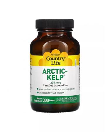 Country Life Arctic-Kelp Arctic brown algae 225mmkg 300 tablets