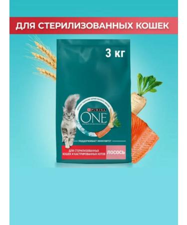 PURINA ONE Dry food for sterilized cats with salmon 3kg
