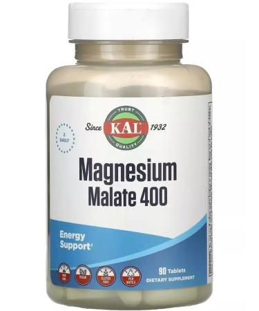 KAL Magnesi Malate (Magnesium Malate) 400 mg 90 tablets - Buy Online on GoSupps.com