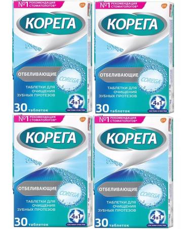 Korega DENTAL WHITE D WHITENING FOR DENTURES N30 TABLETS - 4 pcs.