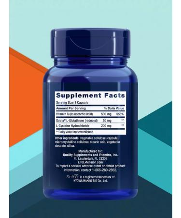 Life extension Glutathione Cysteine & C 100 capsules - Buy Online on GoSupps.com