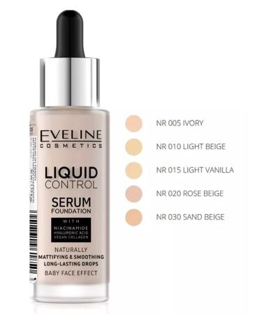 EVELINE Liquid foundation Liquid Control No. 030 32ml - Buy Online on GoSupps.com