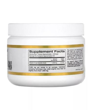 California Gold Nutrition Gold C Powder Vitamin C 1000mg 250 g - Buy Online on GoSupps.com