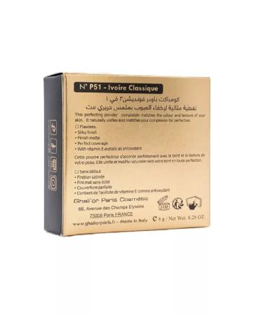 Ghali'or Compact matte powder MATTE NP51 IVOIRE CLASSIQUE VEGAN - Buy Online on GoSupps.com