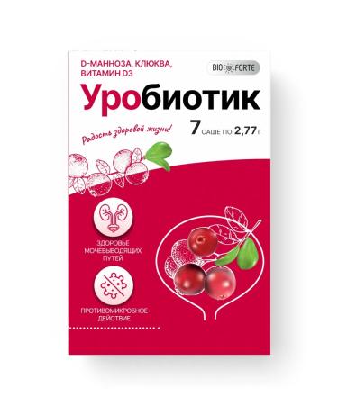 BIOFORTE Urobiotic D-mannose 2000 mg with cranberries and vitamin D3 7 pcs