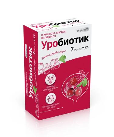 BIOFORTE Urobiotic D-mannose 2000 mg with cranberries and vitamin D3 7 pcs - Buy Online on GoSupps.com