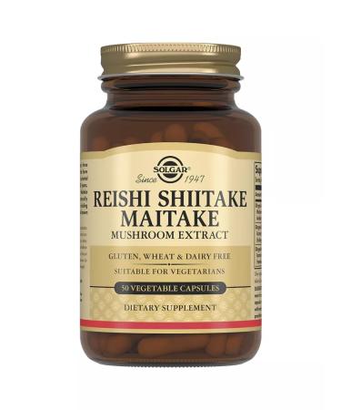 Solgar Extract of Reishi Mushrooms Shiitak Maitaka 50 pcs - Buy Online on GoSupps.com