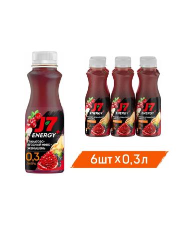 J7 Pomegranate-berry drink with ginseng and vitamins 0.3l x6pcs