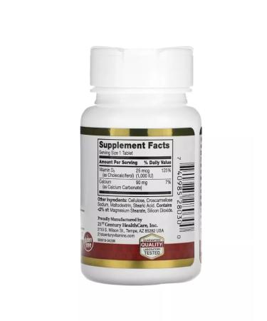 21st Century Vitamin D3 1000 IU 60 tablets - Buy Online on GoSupps.com