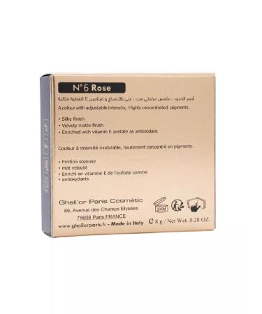 Ghali'or Facial blush Matte N 6 roses vegan cosmetics - Buy Online on GoSupps.com