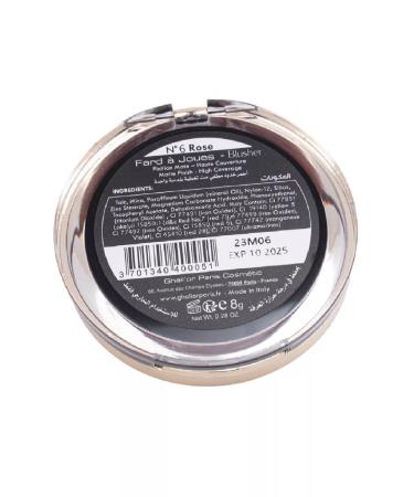 Ghali'or Facial blush Matte N 6 roses vegan cosmetics - Buy Online on GoSupps.com