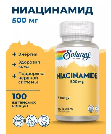 Solaray Nicotinamide 500 mg niacinamide 100 capsules