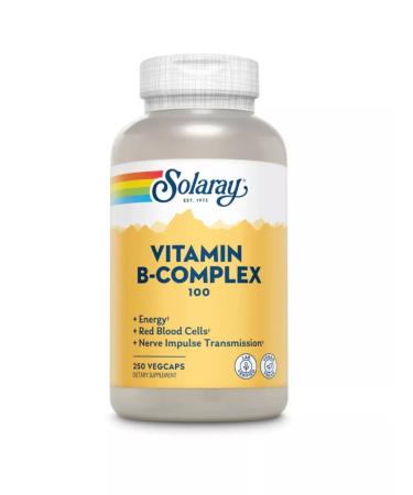 Solaray B-complex 100 mg Vitamin B-Complex 250 capsules - Buy Online on GoSupps.com