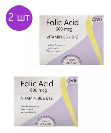 Original vitamins Folic acid 600 g + vitamin B6 + B12 - 100 tablets