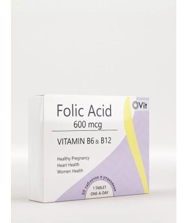 Original vitamins Folic acid 600 g + vitamin B6 + B12 - 100 tablets - Buy Online on GoSupps.com