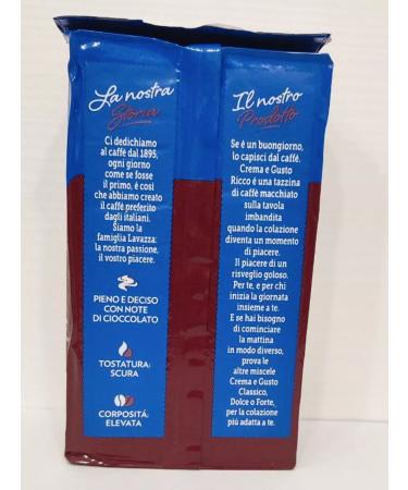 Lavazza Coffee ground lavacs Crema gusto ricco 250 g 2 pcs - Buy Online on GoSupps.com