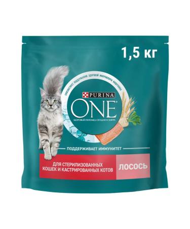 PURINA ONE Dry food for sterilized cats salmon 1.5kg 1 pcs - Buy Online on GoSupps.com