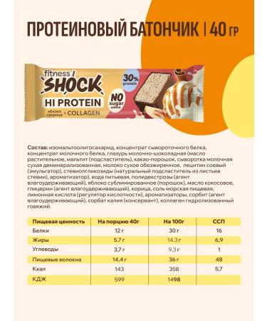 FitnessShock Protein bars without sugar Shock Power 12 pcs 40 g - Buy Online on GoSupps.com