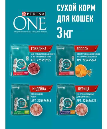 PURINA ONE Purinaone food for sterilized cats beef 3kg - Buy Online on GoSupps.com
