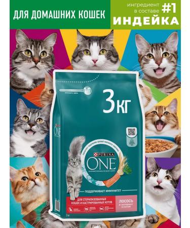 PURINA ONE Dry food for domestic cats turkey 3 kg - Buy Online on GoSupps.com