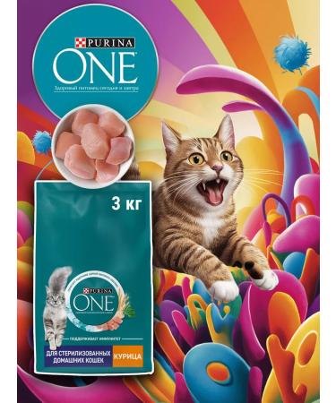 PURINA ONE Dry food of purin for sterilized cats chicken 3kg - Buy Online on GoSupps.com