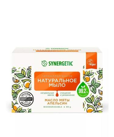 SYNERGETIC Soap 90g mint oil and orange - Buy Online on GoSupps.com