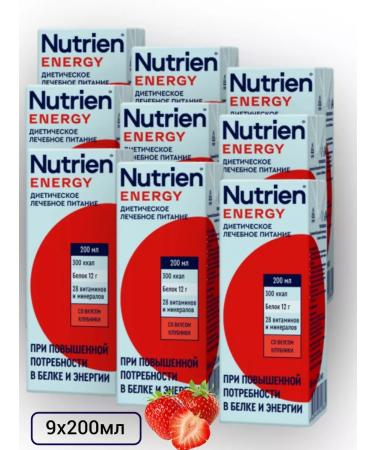 Nutrien Energy with the taste of strawberries 200 ml 9 pcs