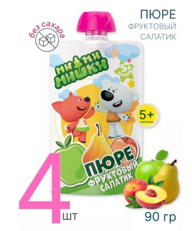 BE-BE-BEARS Puree children's fruit salad without sugar 90 g 4 pcs