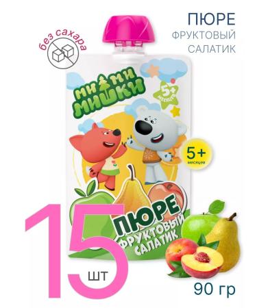 BE-BE-BEARS Puree children's fruit salad without sugar 90 g 15 pcs