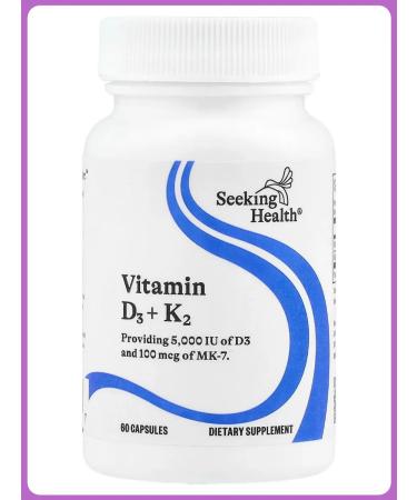 Seeking Health Vitamin D3 + K2 food supplement 60 capsules